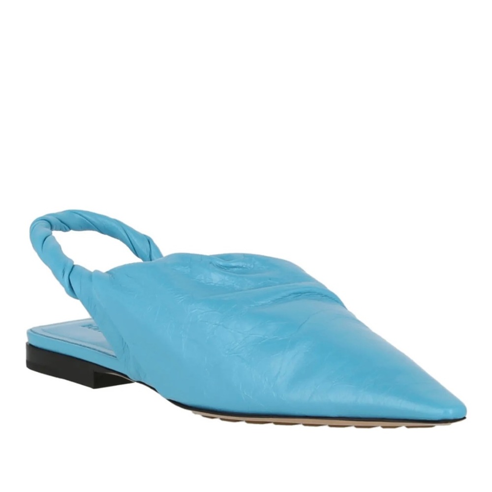 Bottega Veneta Womens Point Leather Slingback Flats